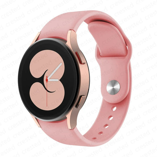 20Mm Bands No Gaps Sport Band for Samsung Galaxy Watch 4 Classic 46Mm 42Mm /5/5 Pro Smartwatch Silicone Sport Women Men Strap Bracelet for Galaxy Watch 5 4 44Mm 40Mm Band Rose Pink