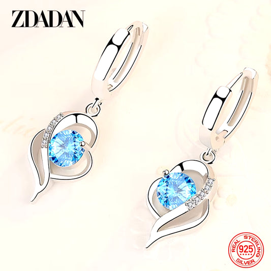 925 Sterling Silver Crystal Zircon Earring for Women Fashion Jewelry